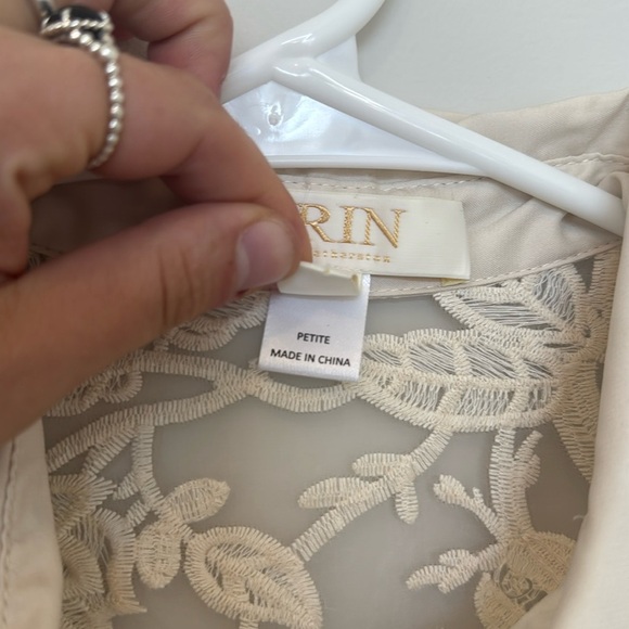 💕Erin by Erin Fetherston Crochet Cream Dress - 2 Petite - Picture 4 of 8